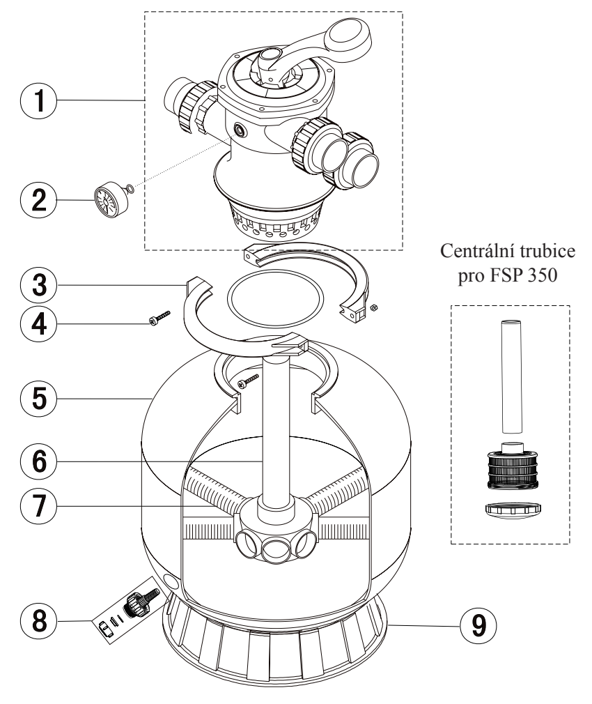 Rozkres filtrační nádoby FSP