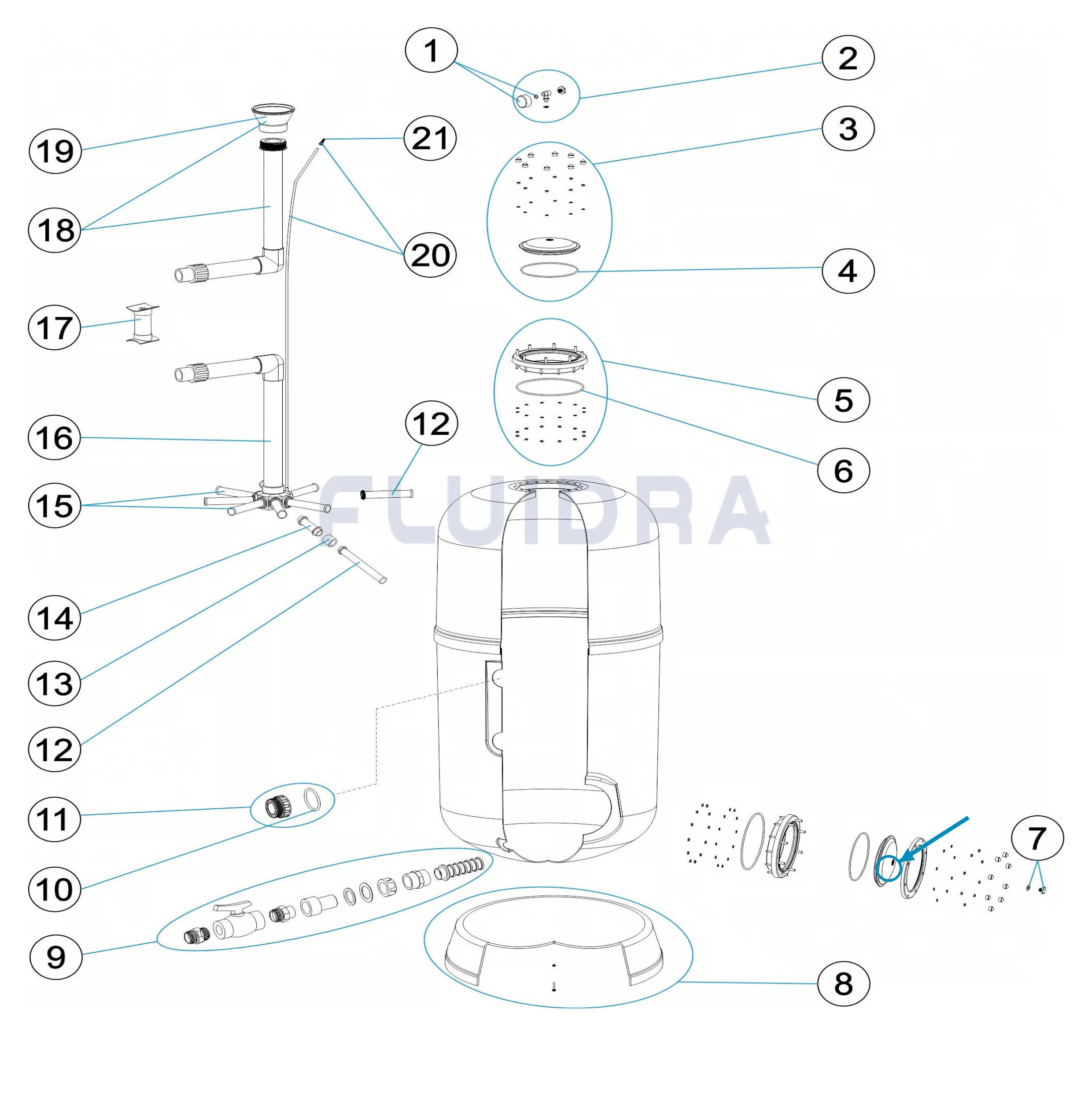 Vypouštěcí šroub s těsněním Nilo Eco – ISP040286 – pozice 7